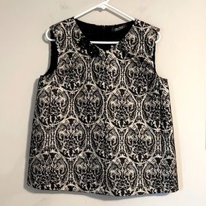 Max Mara gold and black sleeveless dressy top size 6